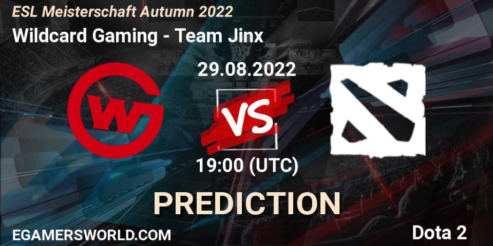 Wildcard Gaming vs Team Jinx: Match Prediction. 29.08.2022 at 19:05, Dota 2, ESL Meisterschaft Autumn 2022