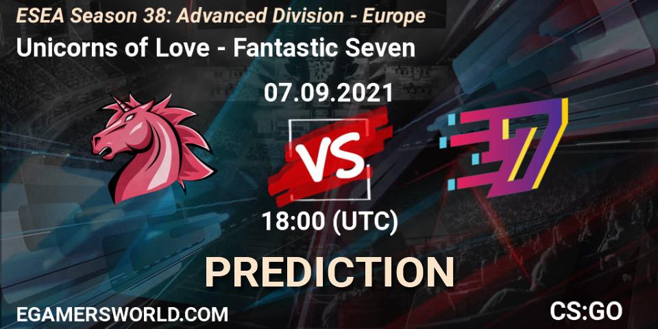 Unicorns of Love vs Fantastic Seven: Match Prediction. 07.09.2021 at 18:00, Counter-Strike (CS2), ESEA Season 38: Advanced Division - Europe