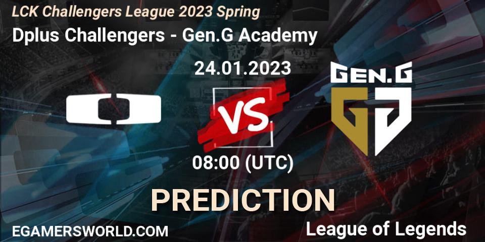 Dplus Challengers vs Gen.G Academy: Match Prediction. 24.01.2023 at 08:00, LoL, LCK Challengers League 2023 Spring