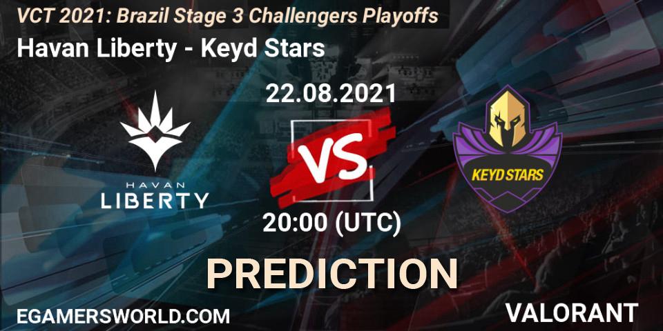 Havan Liberty vs Keyd Stars: Match Prediction. 22.08.2021 at 20:00, VALORANT, VCT 2021: Brazil Stage 3 Challengers Playoffs