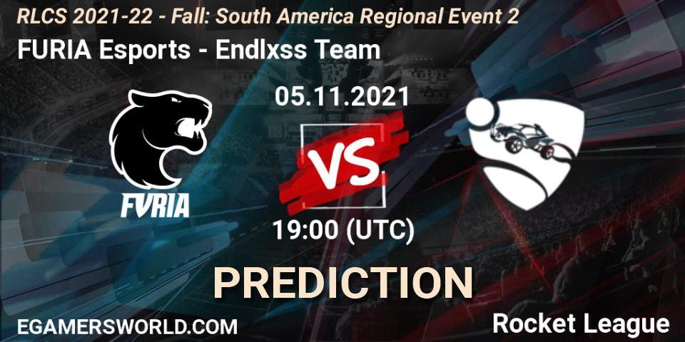 FURIA Esports vs Endlxss Team: Match Prediction. 05.11.2021 at 19:00, Rocket League, RLCS 2021-22 - Fall: South America Regional Event 2