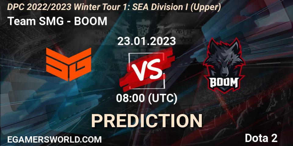 Team SMG vs BOOM: Match Prediction. 23.01.2023 at 08:00, Dota 2, DPC 2022/2023 Winter Tour 1: SEA Division I (Upper)