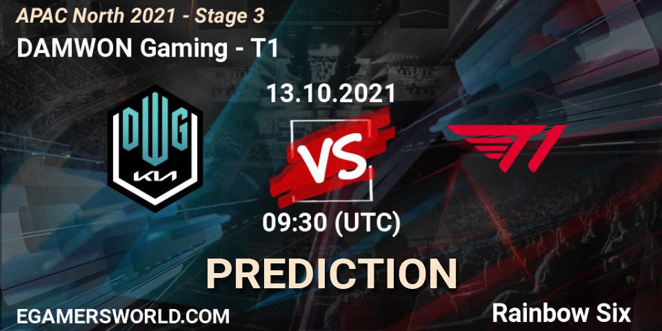 DAMWON Gaming vs T1: Match Prediction. 13.10.2021 at 09:30, Rainbow Six, APAC North 2021 - Stage 3