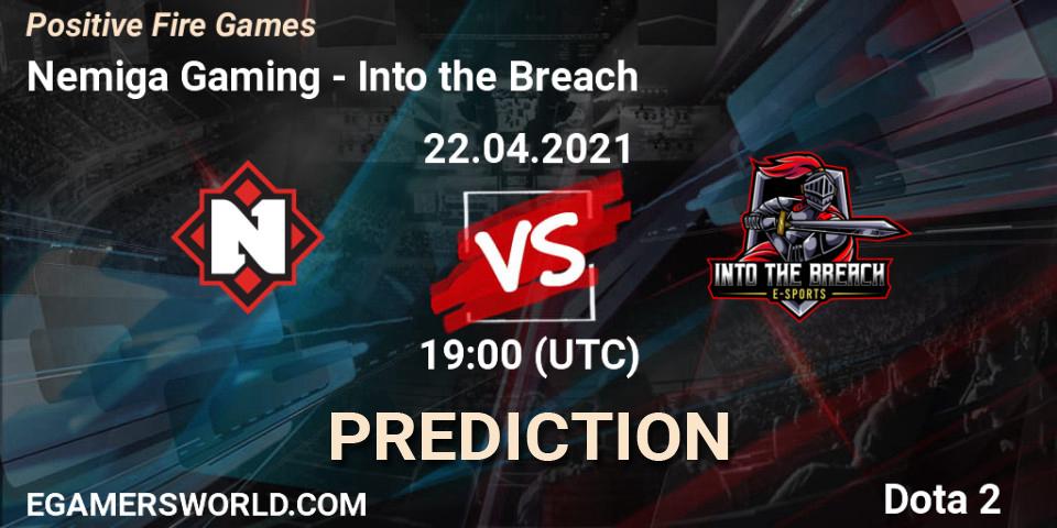 Nemiga Gaming vs Into the Breach: Match Prediction. 22.04.2021 at 19:21, Dota 2, Positive Fire Games