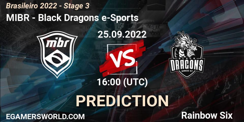 MIBR vs Black Dragons e-Sports: Match Prediction. 25.09.22, Rainbow Six, Brasileirão 2022 - Stage 3