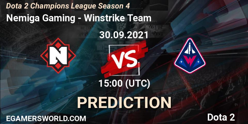 Nemiga Gaming vs Winstrike Team: Match Prediction. 30.09.2021 at 15:00, Dota 2, Dota 2 Champions League Season 4