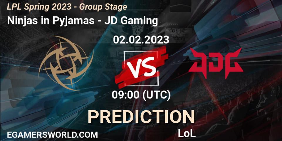 Ninjas in Pyjamas vs JD Gaming: Match Prediction. 02.02.23, LoL, LPL Spring 2023 - Group Stage
