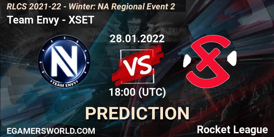 Team Envy vs XSET: Match Prediction. 28.01.2022 at 18:00, Rocket League, RLCS 2021-22 - Winter: NA Regional Event 2