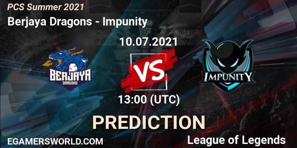 Berjaya Dragons vs Impunity: Match Prediction. 11.07.2021 at 07:30, LoL, PCS Summer 2021
