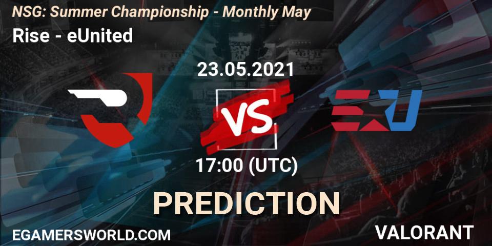 Rise vs eUnited: Match Prediction. 23.05.2021 at 17:00, VALORANT, NSG: Summer Championship - Monthly May