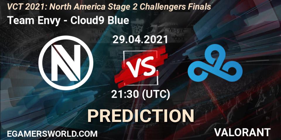 Team Envy vs Cloud9 Blue: Match Prediction. 29.04.2021 at 22:15, VALORANT, VCT 2021: North America Stage 2 Challengers Finals