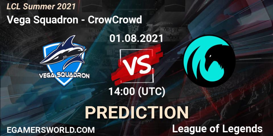 Vega Squadron vs CrowCrowd: Match Prediction. 01.08.21, LoL, LCL Summer 2021