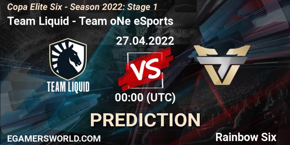 Team Liquid vs Team oNe eSports: Match Prediction. 27.04.2022 at 00:00, Rainbow Six, Copa Elite Six - Season 2022: Stage 1
