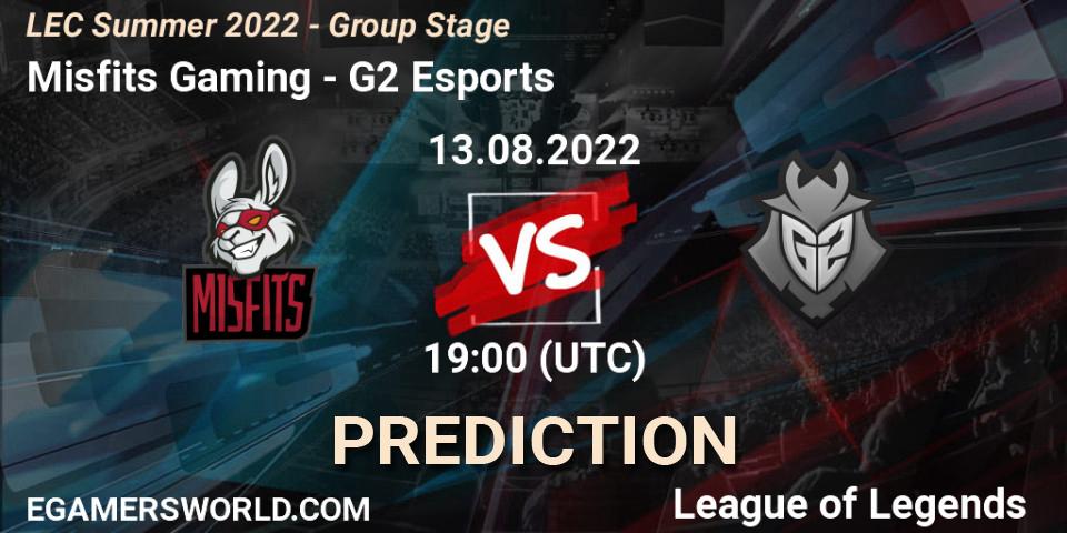 Misfits Gaming vs G2 Esports: Match Prediction. 13.08.22, LoL, LEC Summer 2022 - Group Stage