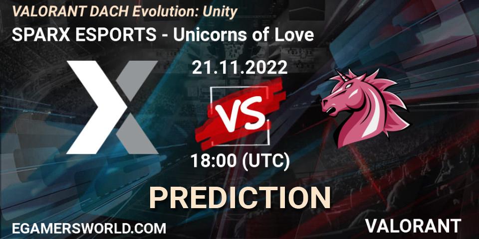 SPARX ESPORTS vs Unicorns of Love: Match Prediction. 21.11.2022 at 18:00, VALORANT, VALORANT DACH Evolution: Unity
