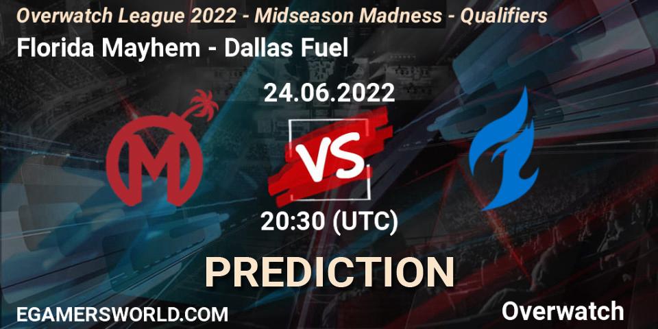 Florida Mayhem vs Dallas Fuel: Match Prediction. 24.06.2022 at 20:30, Overwatch, Overwatch League 2022 - Midseason Madness - Qualifiers