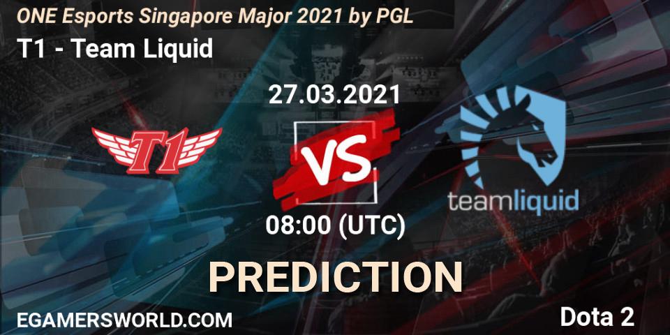 T1 vs Team Liquid: Match Prediction. 27.03.2021 at 09:26, Dota 2, ONE Esports Singapore Major 2021