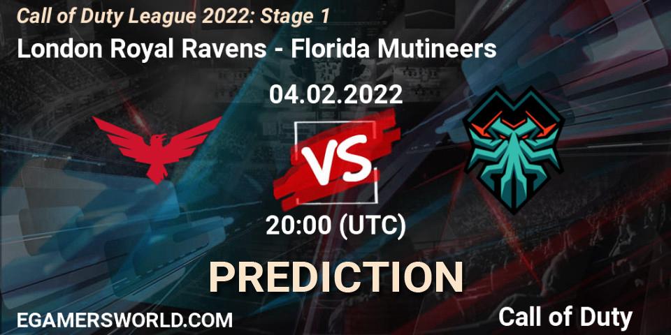 London Royal Ravens vs Florida Mutineers: Match Prediction. 04.02.22, Call of Duty, Call of Duty League 2022: Stage 1