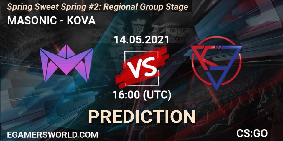 MASONIC vs KOVA: Match Prediction. 14.05.2021 at 16:00, Counter-Strike (CS2), Spring Sweet Spring #2: Regional Group Stage