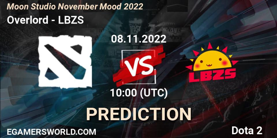 Overlord vs LBZS: Match Prediction. 08.11.2022 at 10:26, Dota 2, Moon Studio November Mood 2022