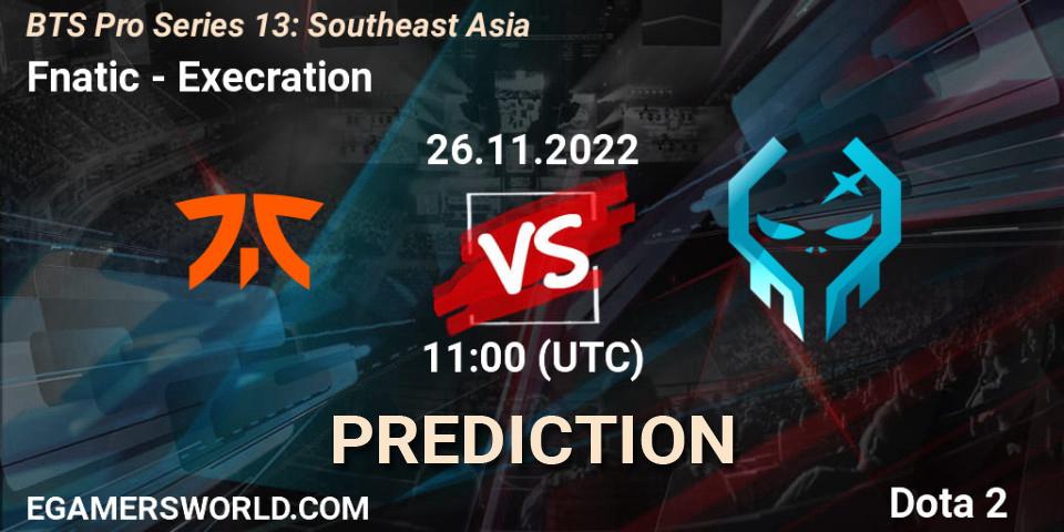Fnatic vs Execration: Match Prediction. 26.11.22, Dota 2, BTS Pro Series 13: Southeast Asia