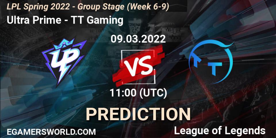 Ultra Prime vs TT Gaming: Match Prediction. 09.03.2022 at 09:00, LoL, LPL Spring 2022 - Group Stage (Week 6-9)