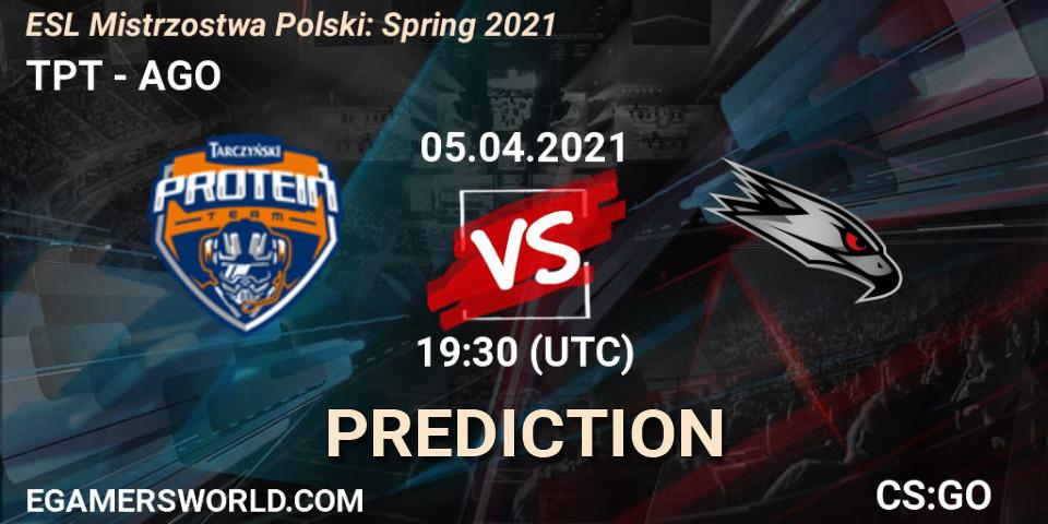 TPT vs AGO: Match Prediction. 05.04.2021 at 17:30, Counter-Strike (CS2), ESL Mistrzostwa Polski: Spring 2021