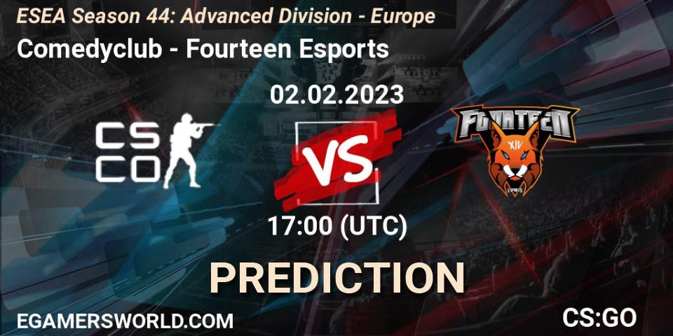 Comedyclub vs Fourteen Esports: Match Prediction. 02.02.23, CS2 (CS:GO), ESEA Season 44: Advanced Division - Europe