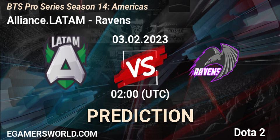 Alliance.LATAM vs Ravens: Match Prediction. 03.02.23, Dota 2, BTS Pro Series Season 14: Americas
