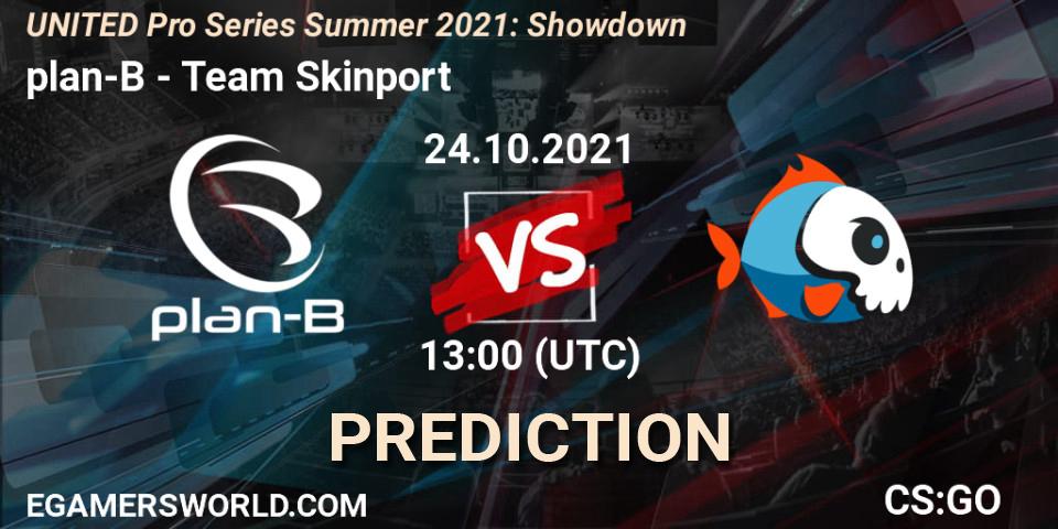 plan-B vs Team Skinport: Match Prediction. 24.10.2021 at 14:00, Counter-Strike (CS2), UNITED Pro Series Summer 2021: Showdown