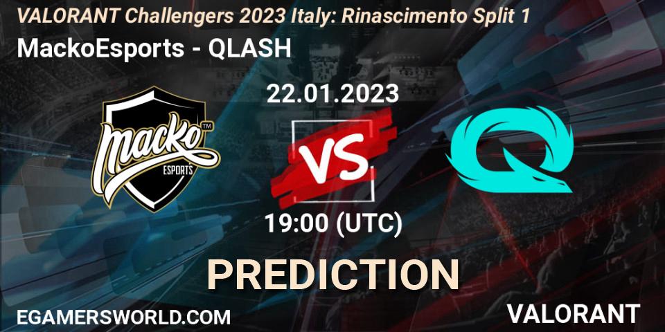 MackoEsports vs QLASH: Match Prediction. 22.01.23, VALORANT, VALORANT Challengers 2023 Italy: Rinascimento Split 1