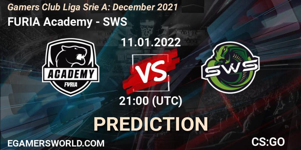 FURIA Academy vs SWS: Match Prediction. 11.01.2022 at 21:00, Counter-Strike (CS2), Gamers Club Liga Série A: December 2021