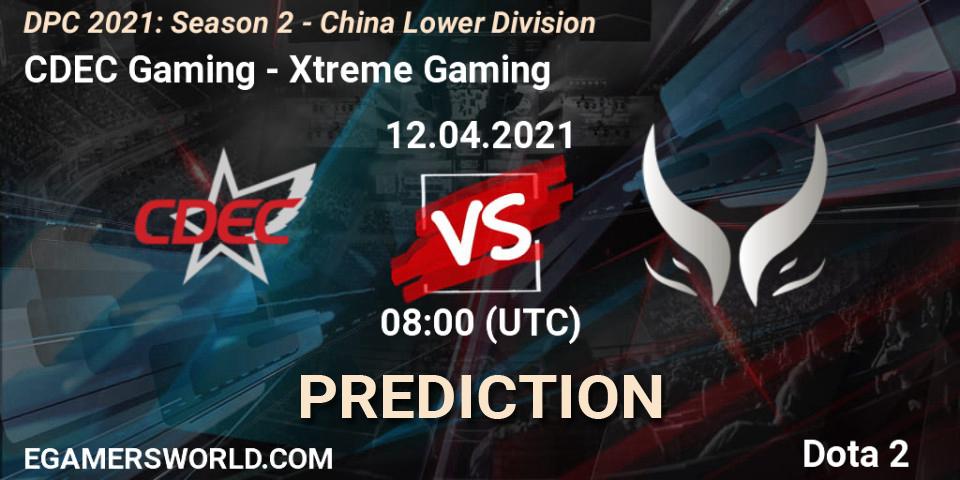 CDEC Gaming vs Xtreme Gaming: Match Prediction. 12.04.2021 at 07:21, Dota 2, DPC 2021: Season 2 - China Lower Division