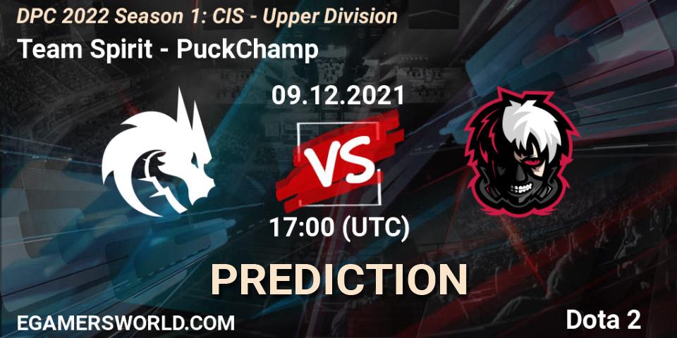 Team Spirit vs PuckChamp: Match Prediction. 09.12.2021 at 17:32, Dota 2, DPC 2022 Season 1: CIS - Upper Division