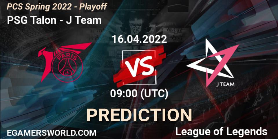 PSG Talon vs J Team: Match Prediction. 16.04.2022 at 09:00, LoL, PCS Spring 2022 - Playoff