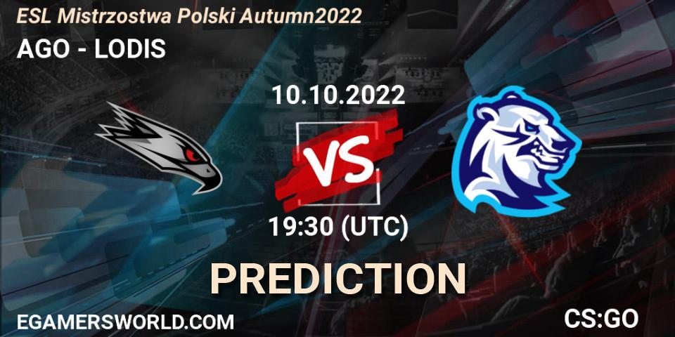 AGO vs LODIS: Match Prediction. 10.10.2022 at 19:30, Counter-Strike (CS2), ESL Mistrzostwa Polski Autumn 2022