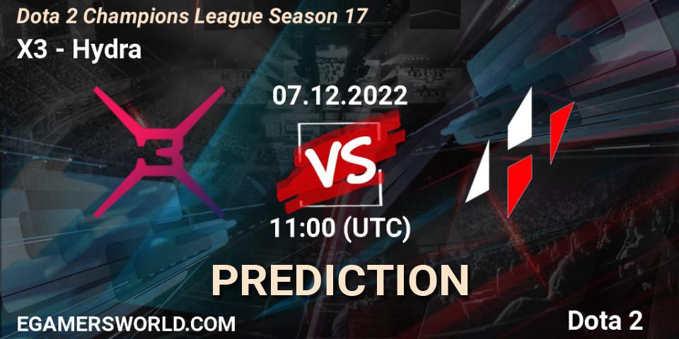 X3 vs Hydra: Match Prediction. 07.12.22, Dota 2, Dota 2 Champions League Season 17