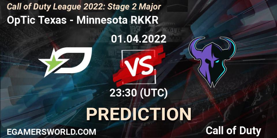 OpTic Texas vs Minnesota RØKKR: Match Prediction. 02.04.22, Call of Duty, Call of Duty League 2022: Stage 2 Major
