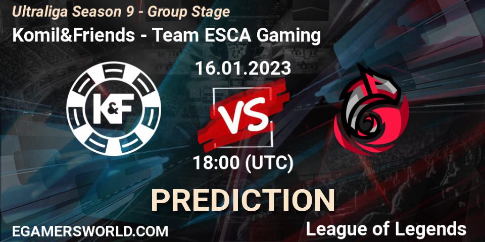 Komil&Friends vs Team ESCA Gaming: Match Prediction. 16.01.23, LoL, Ultraliga Season 9 - Group Stage