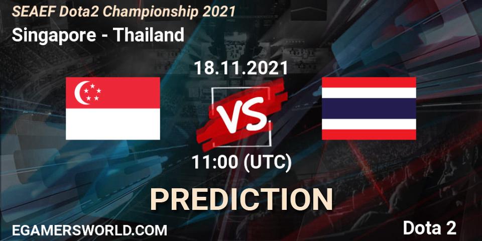 Team Singapore vs Thailand: Match Prediction. 18.11.2021 at 11:12, Dota 2, SEAEF Dota2 Championship 2021