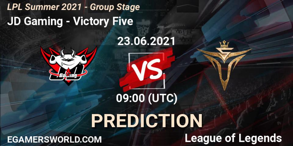 JD Gaming vs Victory Five: Match Prediction. 23.06.2021 at 09:00, LoL, LPL Summer 2021 - Group Stage
