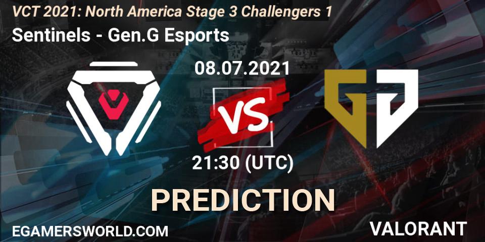 Sentinels vs Gen.G Esports: Match Prediction. 08.07.2021 at 23:45, VALORANT, VCT 2021: North America Stage 3 Challengers 1