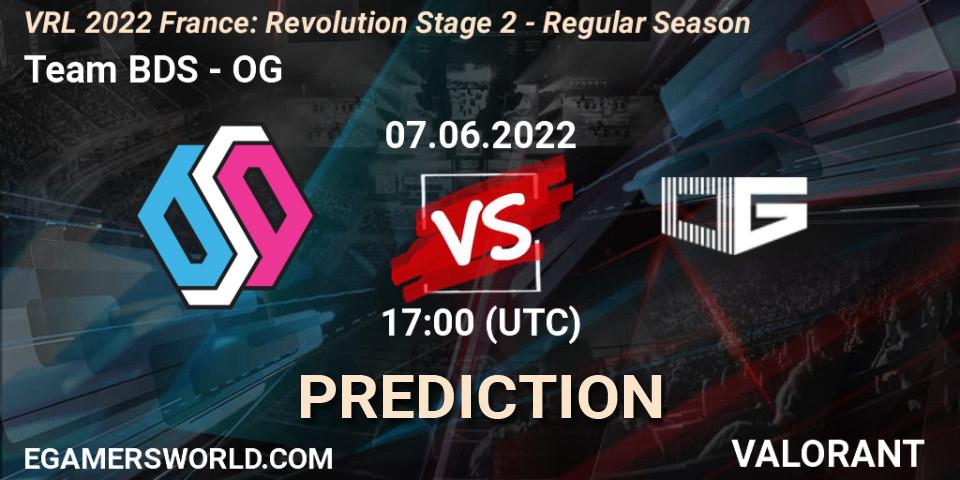 Team BDS vs OG: Match Prediction. 07.06.2022 at 17:00, VALORANT, VRL 2022 France: Revolution Stage 2 - Regular Season