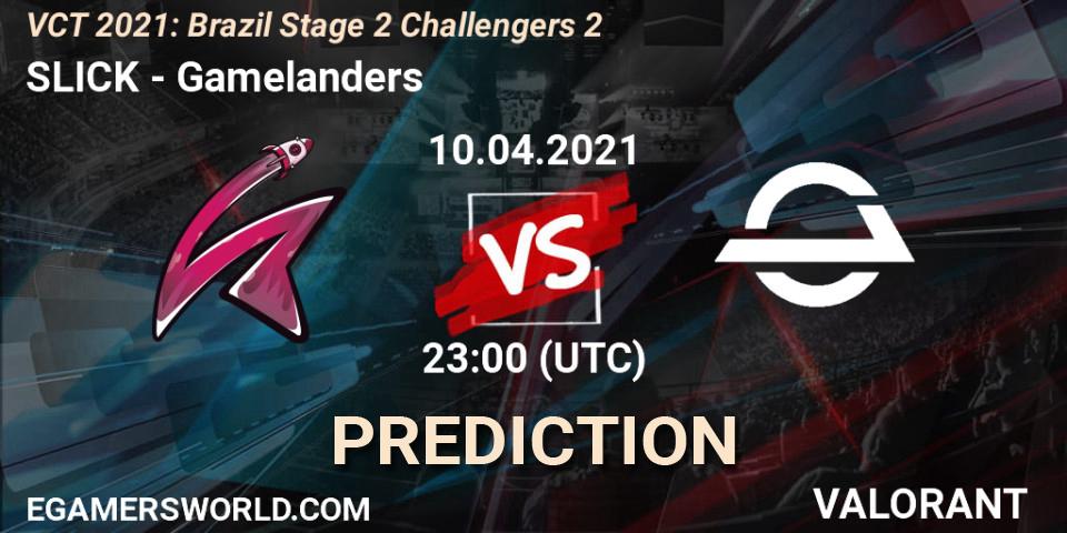 SLICK vs Gamelanders: Match Prediction. 10.04.2021 at 23:00, VALORANT, VCT 2021: Brazil Stage 2 Challengers 2