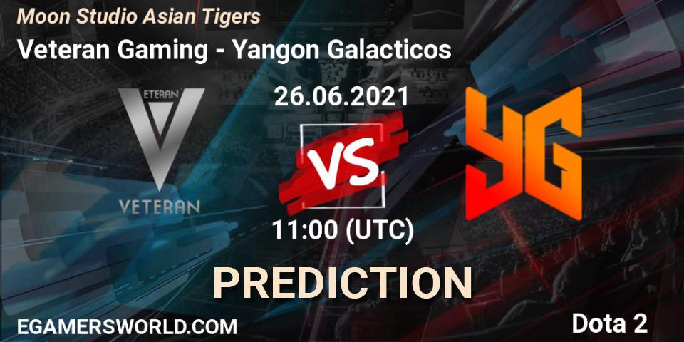 Veteran Gaming vs Yangon Galacticos: Match Prediction. 26.06.21, Dota 2, Moon Studio Asian Tigers