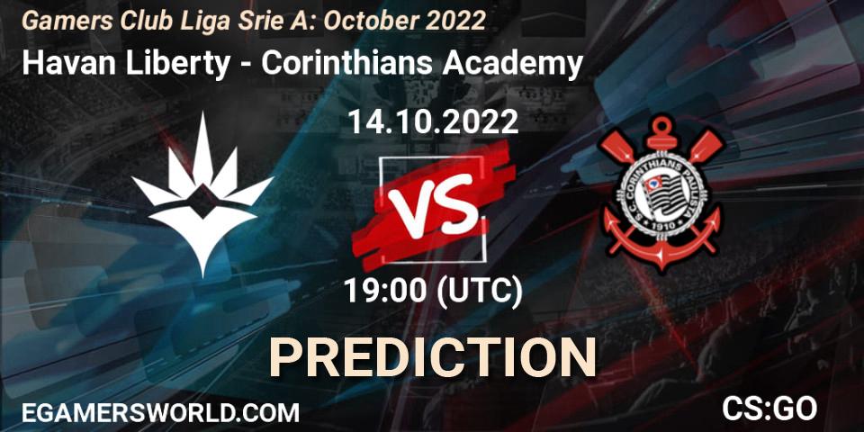 Havan Liberty vs Corinthians Academy: Match Prediction. 14.10.22, CS2 (CS:GO), Gamers Club Liga Série A: October 2022