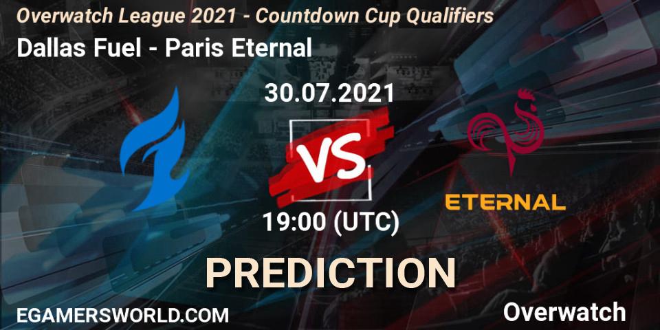 Dallas Fuel vs Paris Eternal: Match Prediction. 30.07.2021 at 19:00, Overwatch, Overwatch League 2021 - Countdown Cup Qualifiers
