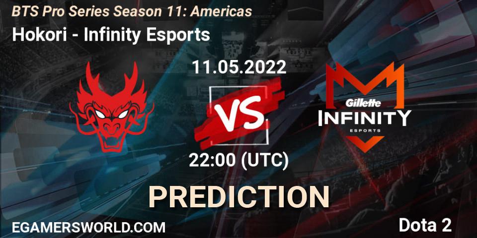 Hokori vs Infinity Esports: Match Prediction. 11.05.2022 at 22:06, Dota 2, BTS Pro Series Season 11: Americas