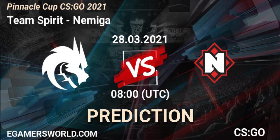 Team Spirit vs Nemiga: Match Prediction. 28.03.2021 at 08:00, Counter-Strike (CS2), Pinnacle Cup #1