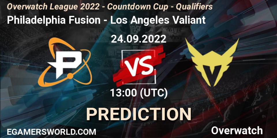 Philadelphia Fusion vs Los Angeles Valiant: Match Prediction. 24.09.22, Overwatch, Overwatch League 2022 - Countdown Cup - Qualifiers